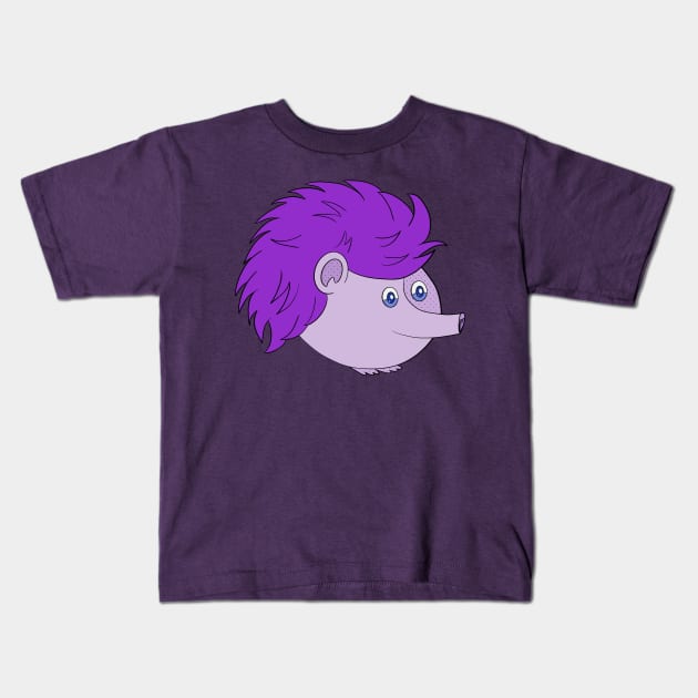 Purple Hedgehog Kids T-Shirt by DiegoCarvalho